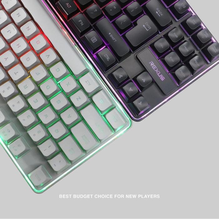 Rexus K9L Keyboard Gaming Membrane TKL 87 Tombol RGB Wired USB Hitam
