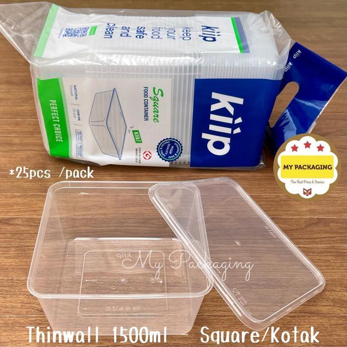 Thinwall Kiip Kotak Makan Microwave / Food Box / Wadah Plastik 1500Ml Diskon Sale