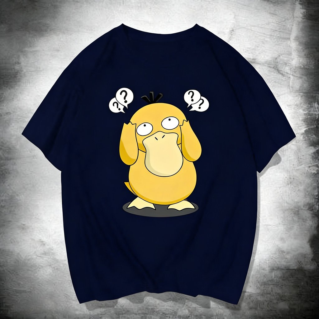Oversized Psyduck Graphic T Shirt Men Women Anime Print Short Sleeve Tee Pokemon Summer 2026