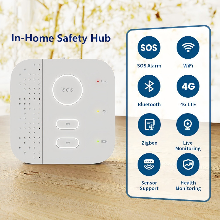 4G Smart Gateway Hub ZigBee WIFI LoRa Bluetooth Mesh Gateway In-Home Safety Hubs Telehealth Solution
