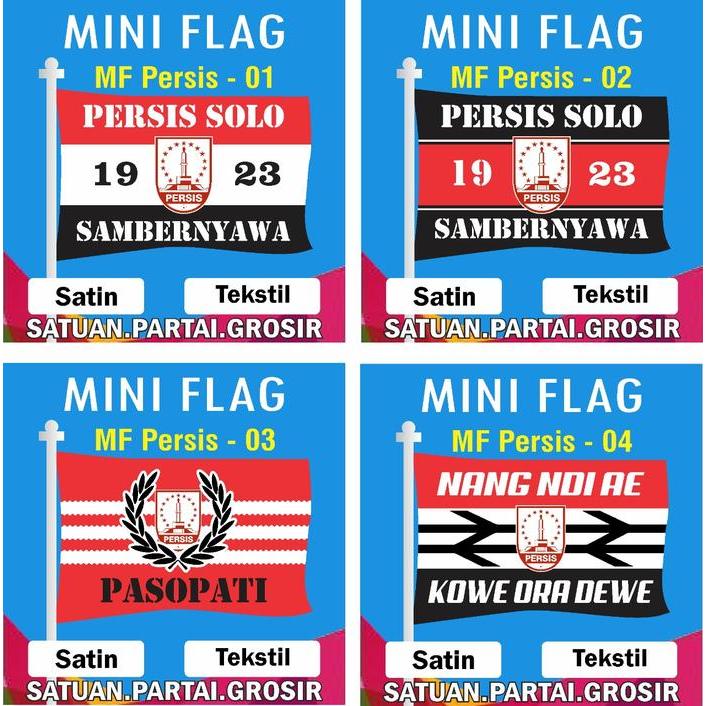 ORIGINAL Cetak Bendera Printing Motif PERSIS SOLO / Mini Flag Custom MF PERSIS READY STOCK
