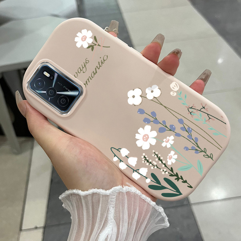 Casing Hp Untuk OPPO A16 A16s A54s Case Lucu Aesthetic Flower Kasing  silikon Cesing gelombang Softc