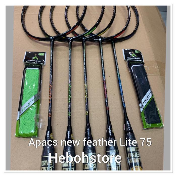 Raket Badminton APACS NEW FEATHER LITE 75 free grip ORIGINAL