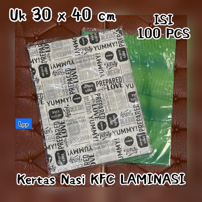 novv DAUN PISANG & KORAN ~ Kertas Nasi KFC LAMINASI uk. 30 x 40 cm
