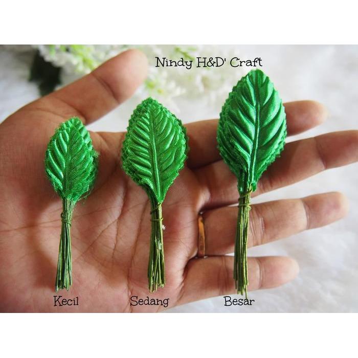 Daun Craft Artificial Kecil perikat - Daun Satin - Daun Plastik