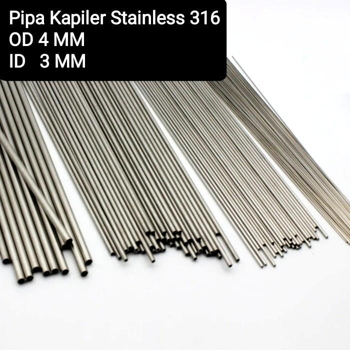 Pipa Kapiler Stainless Ss316 / Pipa Tubing Od 4Mm X 3Mm Id L 250 Mm