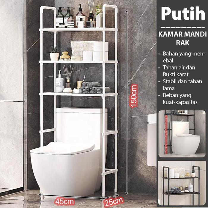 Informa Living - Rak Toilet Besi Anti Karat Rak Toilet Kloset Duduk Rak Toilet Organizer Rak Toilet