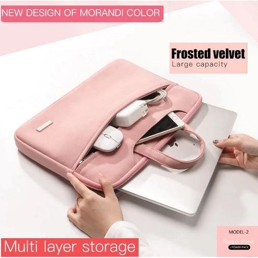 Laptop Asus X441UA 14 Inch Tas Sleeve Pink Nylon Handbag Cover Premium