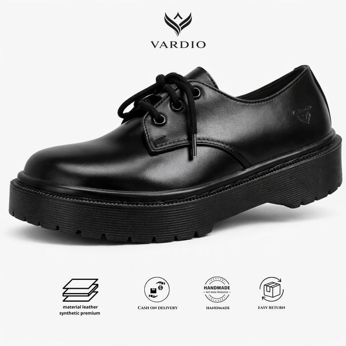 Premium Vardio Original Oxford Sepatu Formal Low Hitam Boots Casual Sepatu Dokmar Pria Pendek 3 Hole