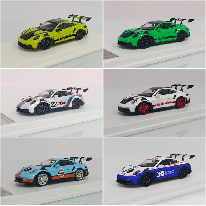LMLF 1/64 Porsche 992 GT3 RS Lime Green White Gulf Martini Rothmans Blue Diecast