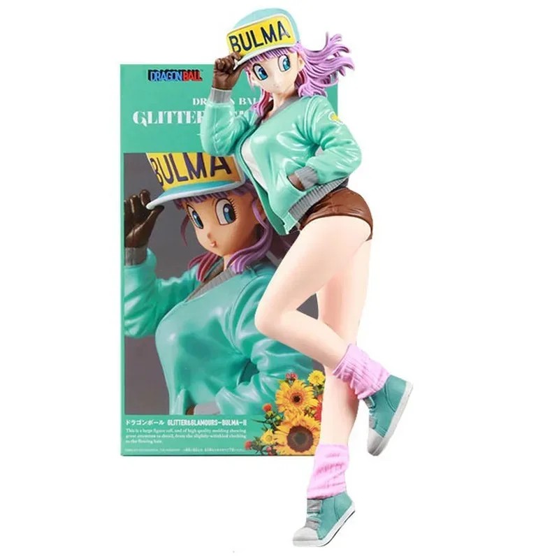 25cm Dragon Ball Anime Figure Bulma Glitter & Glamours Hot Girl Statue Hentai Action Figurine