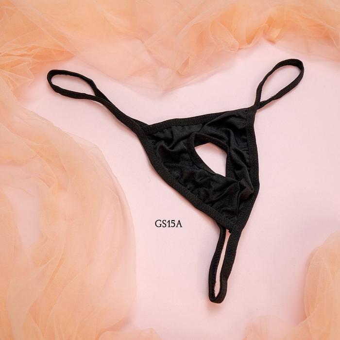 PROMO SPECIAL Seksi Underwear Celana Dalam Pria Silk Open Crotch Hitam GS15A
