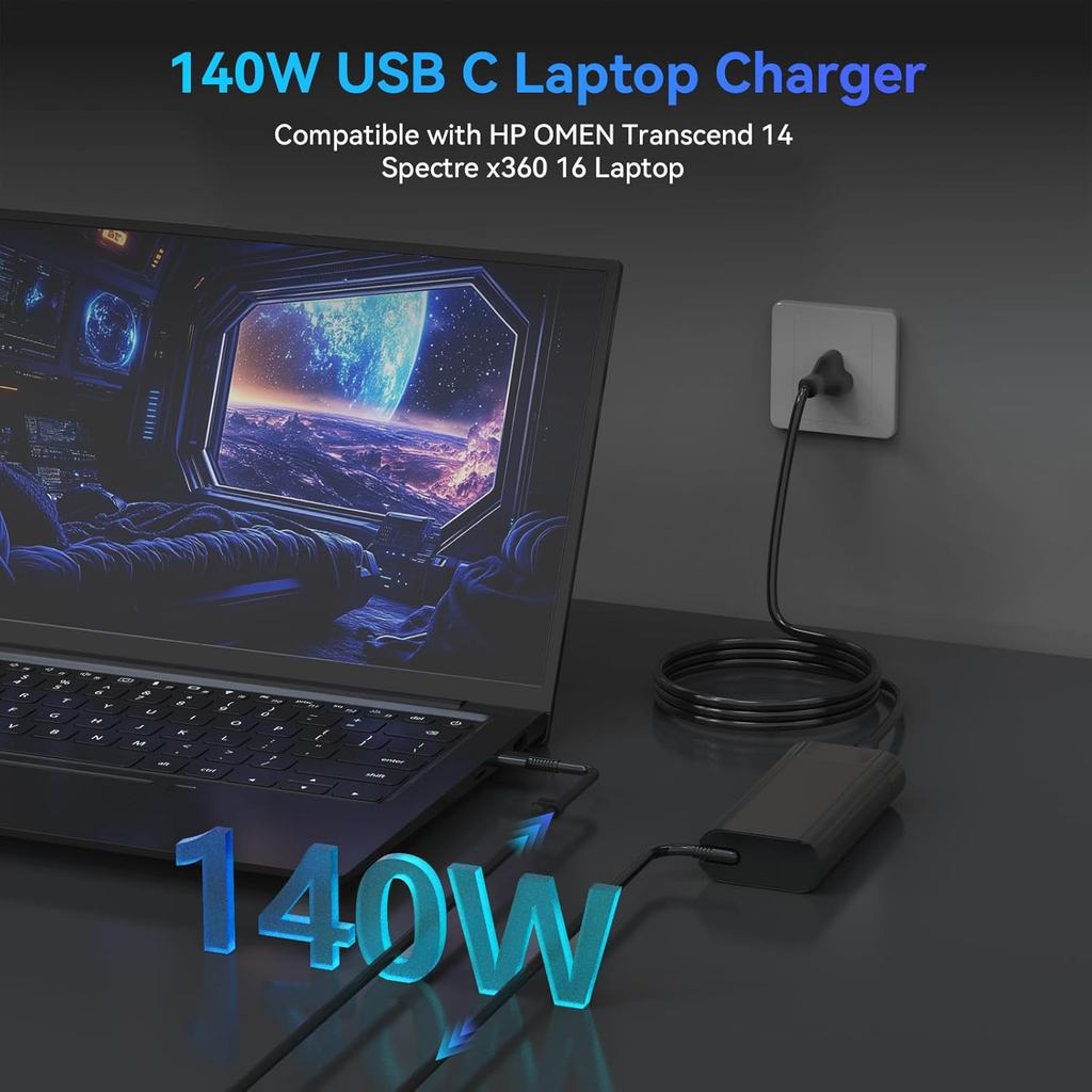 140W 28V 5A USB/TYPE-C Laptop Power Adapter For HP ZBook Ultra G1a 14" ZBook Firefly 14 16 G11 G10,