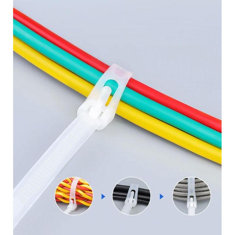 Kabel Ties Zip Kabel Organizer Reusable Plastik Simpul Tali 8 x 450 mm