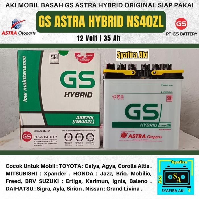 Aki Mobil Brio, Mobilio, Brv, Ertiga Ns40Zl Gs Astra Hybrid Aki Basah