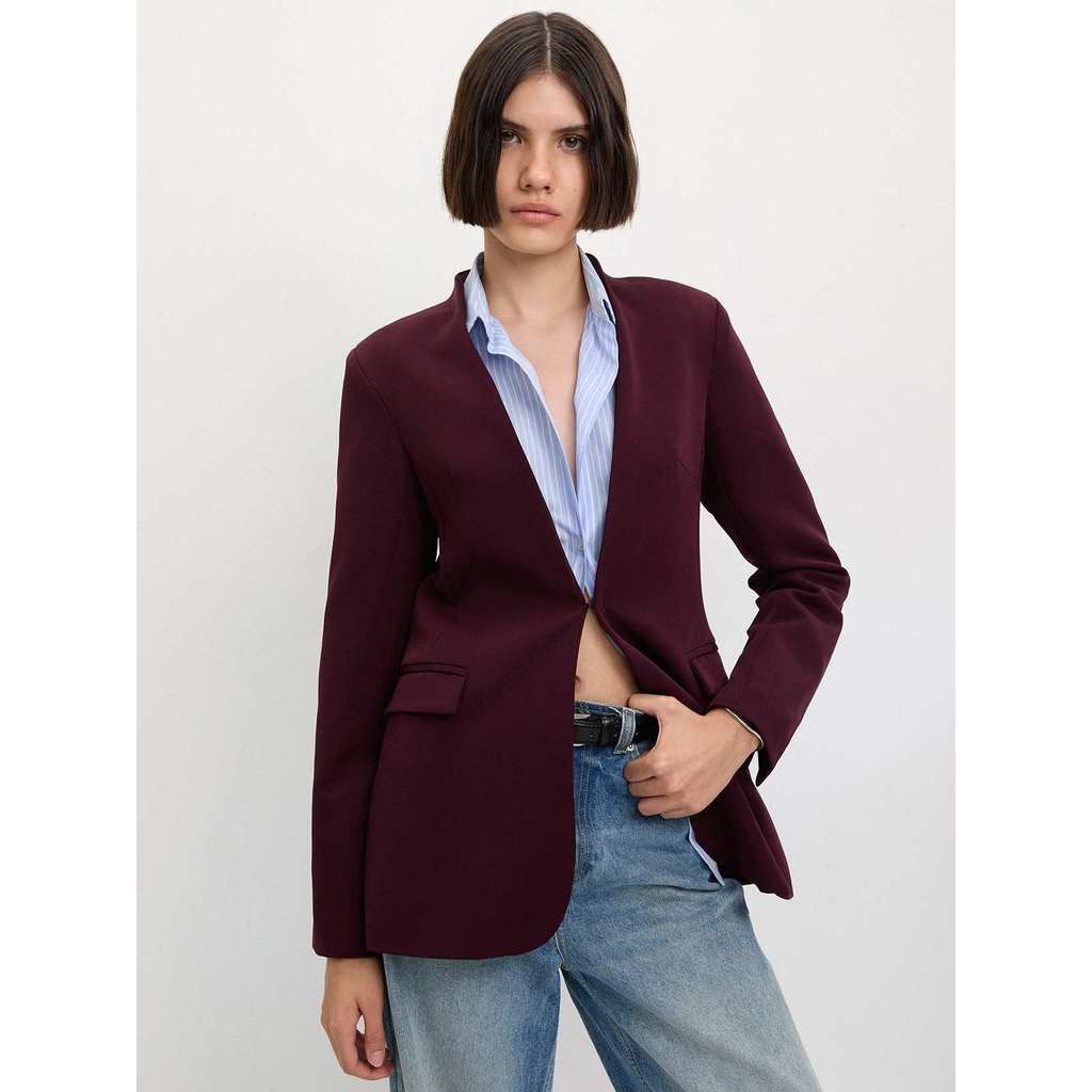 Pomelo. Classic Blazer - Burgundy