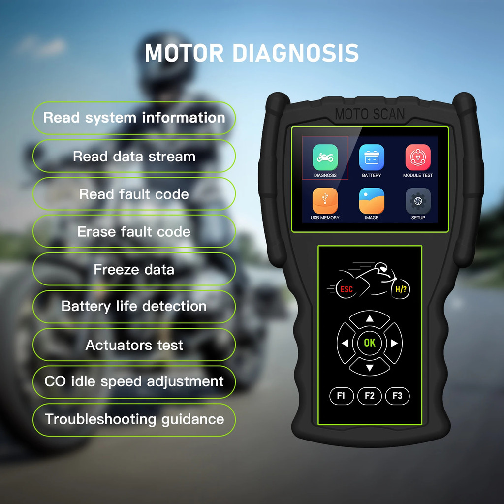 JDiag M100 Pro OBD2 Scanner Professional Motorcycle Diagnostic Tool For BMW Kawasaki Yamaha Suzuki