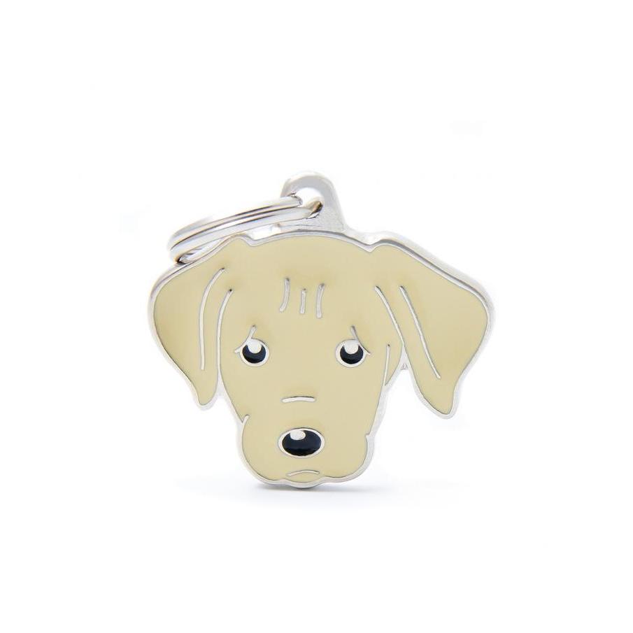 MyFamily ID Tag - Black Labrador ID Dog Tag | Personalized Cat Dog Tag - Cream