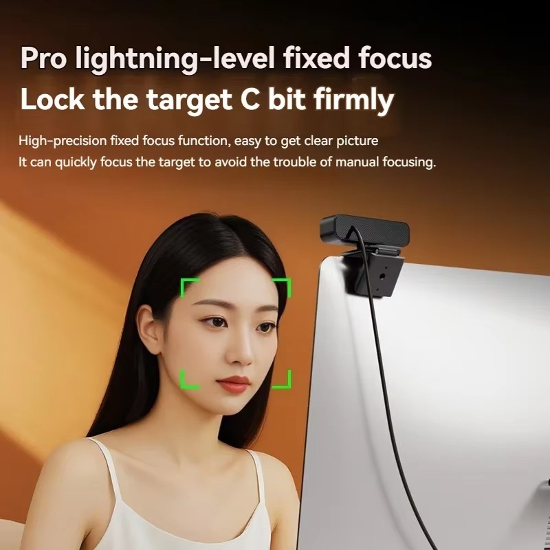 Lenovo 4K HD Mini Webcam Portable 1080P Webcam With Microphone Light Laptop Desktop Computer For