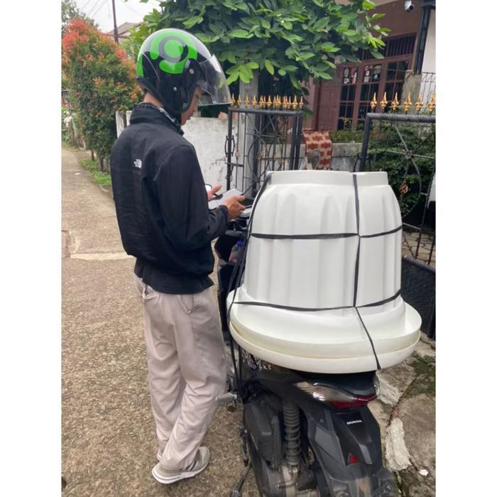 Pot Tanaman 60Cm Besar Pot Bunga 60Cm Hitam Tebal Jumbo Kuat Tanaman Buah Plastik Putih Anti Banting