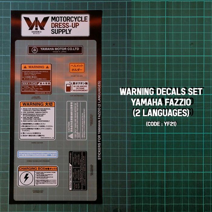 TERBARU Warning Decals JDM/Sticker detail JDM/Sticker peringatan JDM/Stiker Detail JDM Yamaha