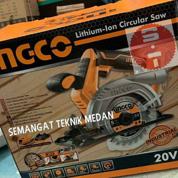 tokobryani CSLI1401 CORDLESS BATERAI CIRCULAR SAW BLADE MINI 6" 20V UNIT INGCO