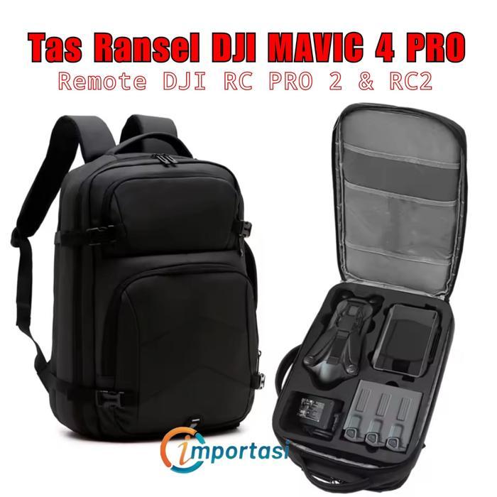 BKANO Tas Ransel Backpack Storage Bag Drone DJI MAVIC 4 PRO Remote RC PRO 2 & RC2 Flying Set Combo