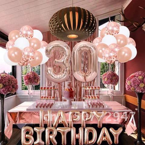 32 PCS 18 Years Old 30 Years Old 40 Years Old 50 Years Old Yusi Sequin Birthday Balloon Set Adult Ce