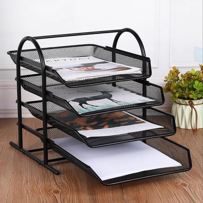 Rak Dokumen 4 Susun Letter Tray / Paper Tray Organizer Meja Kantor