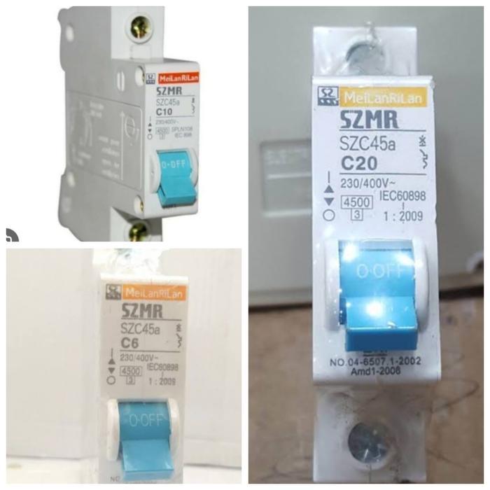 Berkualitas Mcb SZMR MeiLanRilan ukuran C4 , C6 , C10 , C16 , C20 , C25 , C32 Original