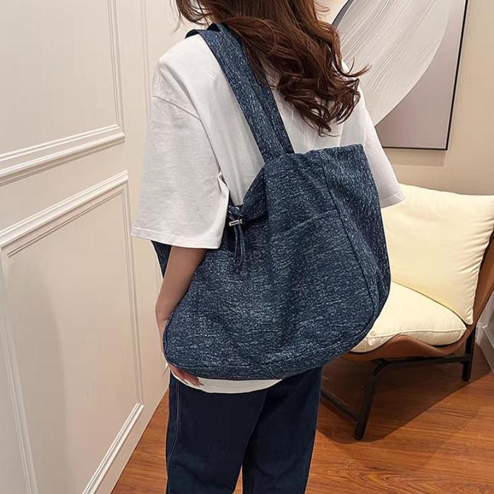 Deobags Denim Tote Bags for Women Trendy Shoulder Bags Purses Canvas Hobo Bags Slouchy Top Handle