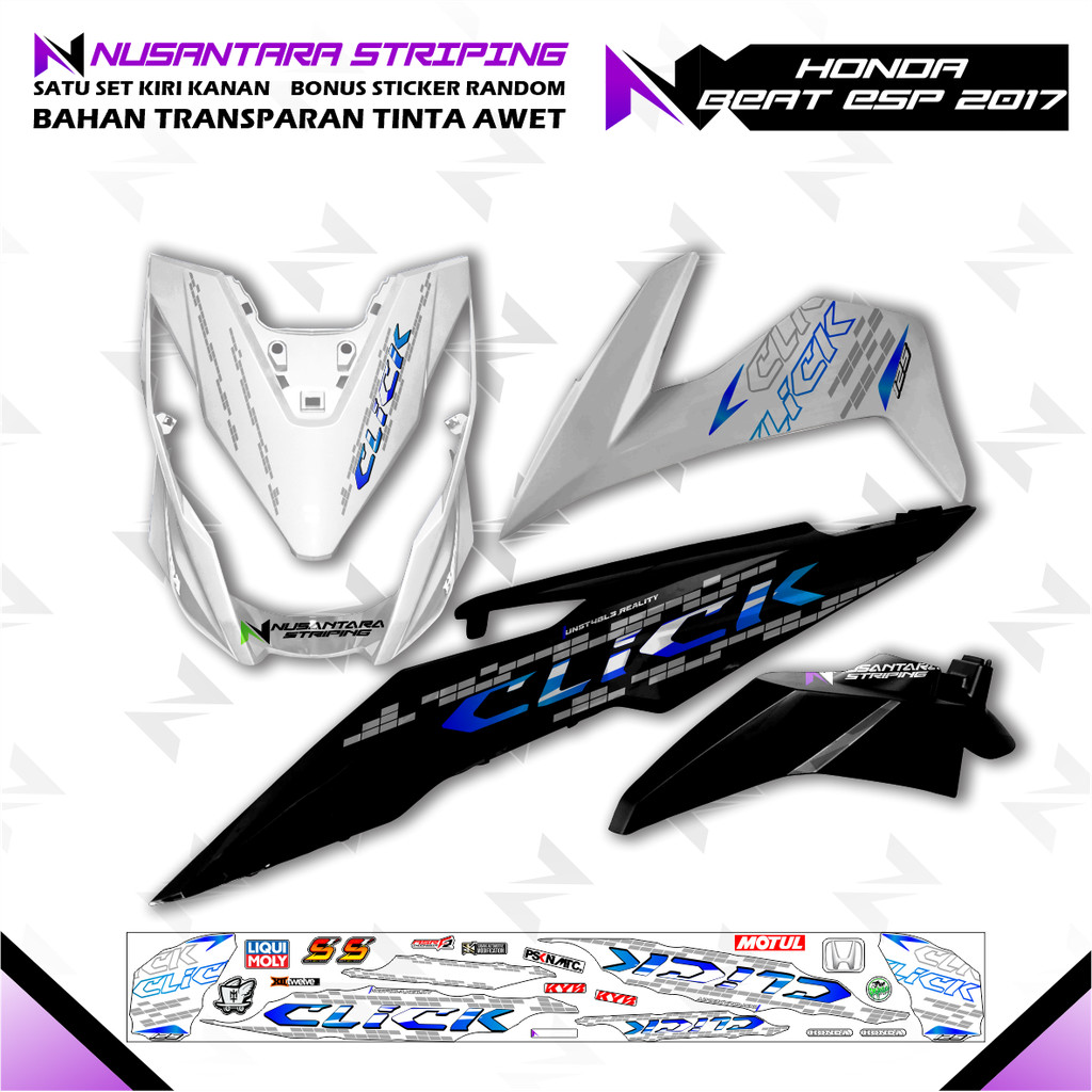 STRIPING TRANSPARAN HONDA BEAT ESP NVX