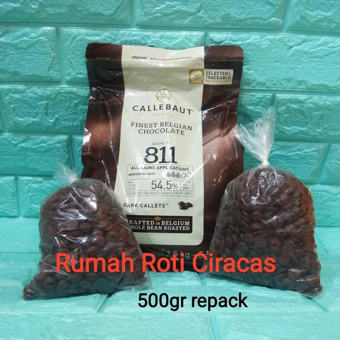 NEW CALLEBAUT 811 DARK 500 GR 54% CHOCOLATE COUVERTURE REPACK 500GR