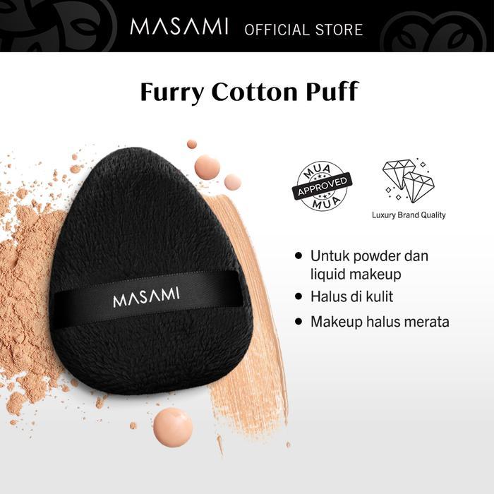 Masami Furry Puff Soft Cotton Puff Make Up Bedak Tabur Puff Sponge Bedak Tabur dan Padat Puff Powder