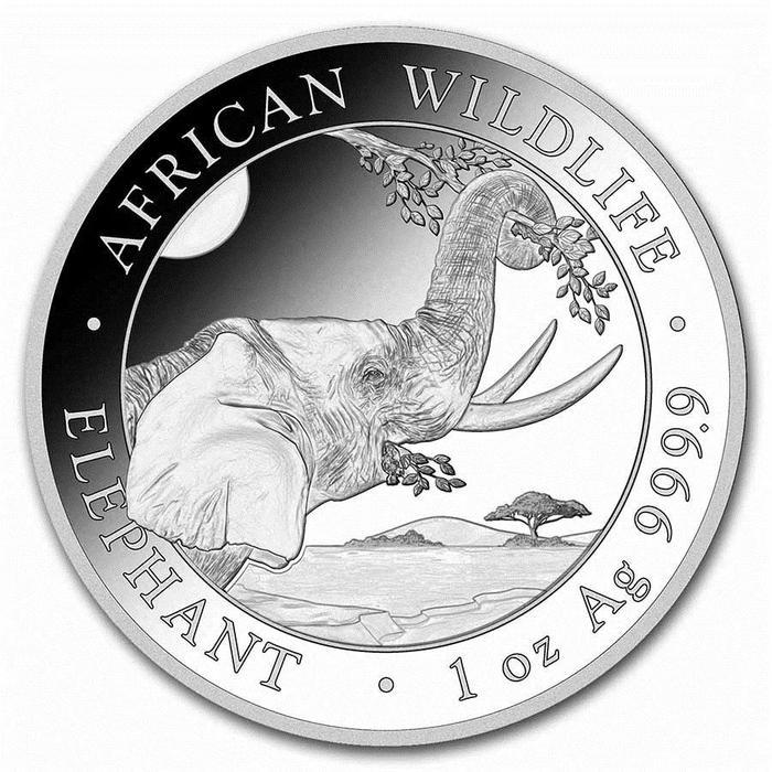 Silver Coin / Koin Perak Edisi African Wildlife Elephant 2023 - Fine Silver 1 oz - Perak yang cocok