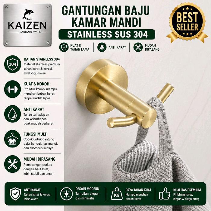 Double hook gold / gantungan baju warna emas