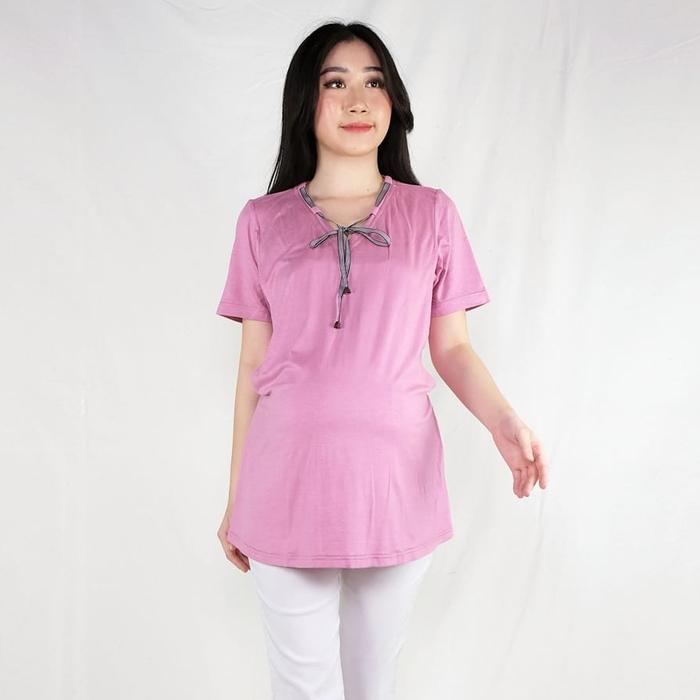 Blus Hamil Menyusui Spandex Dusty Pink