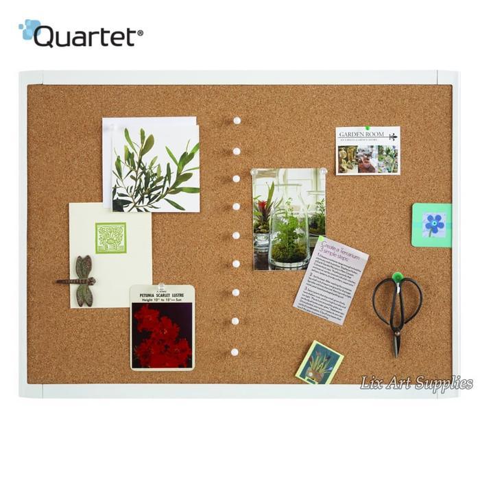 QUARTET WHITE FRAME CORK BOARD 43 X 58 CM (CORK BOARD / SOFT BOARD)