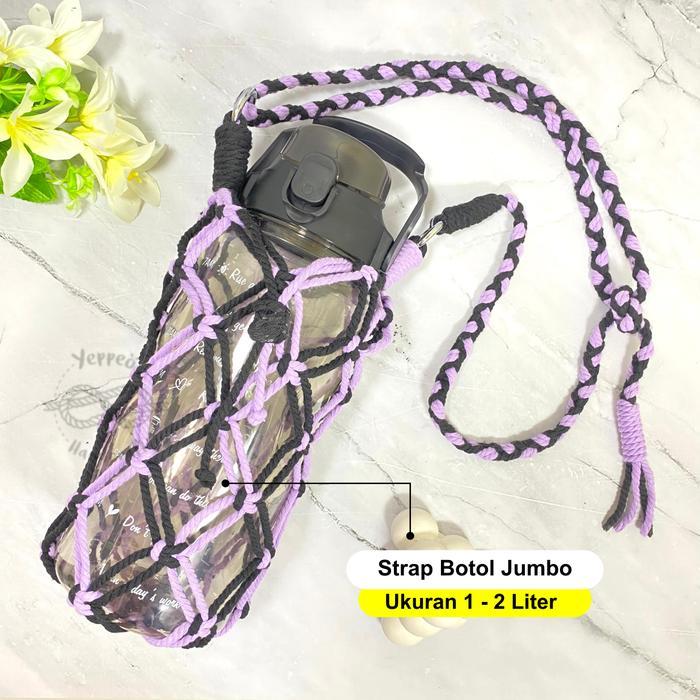 STRAP TUMBLER JUMBO Tas Tumbler Rajut Makrame Strap Botol Minum Jumbo 1-2 Liter Adjustable JUMBO Tas