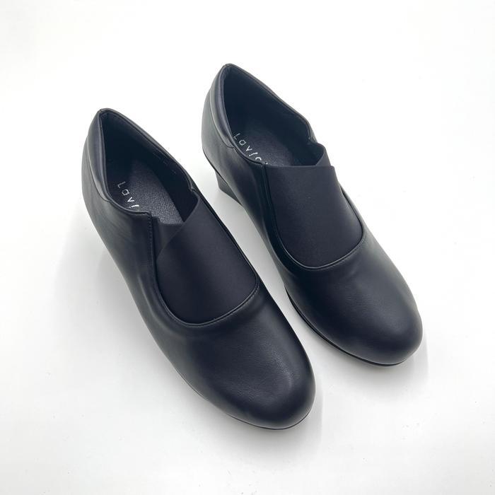 Laviola 4654 LLK Sepatu Heels Boots Wanita Tinggi 5 cm Bahan PU Sintetis Hitam 36 Sepatu Heels Boots