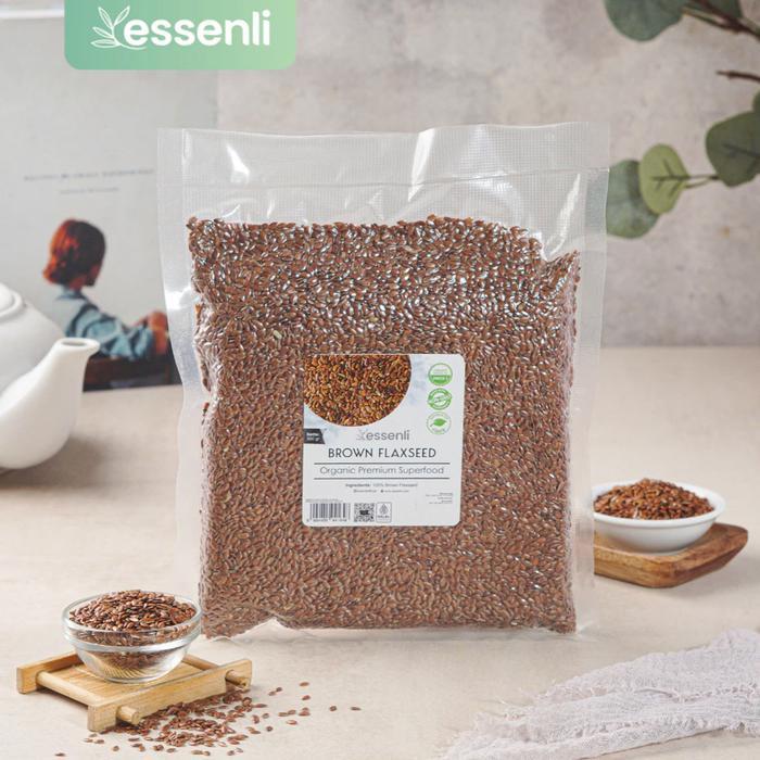 Biji Rami Coklat 500 Gram Biji Flaxseed Coklat