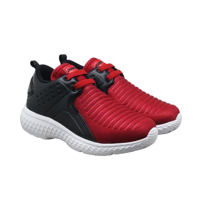 Precise Baldwin Tod Sepatu Anak Kasual Sneakers Tali Bahan Mesh untuk Aktivitas Sehari-hari - Merah 