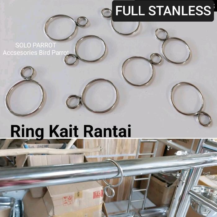 ASLI Ring 8 untuk Kait Rantai Burung Stainless Anti Karat & Gigit untuk Tangkringan/Tripod Ringan