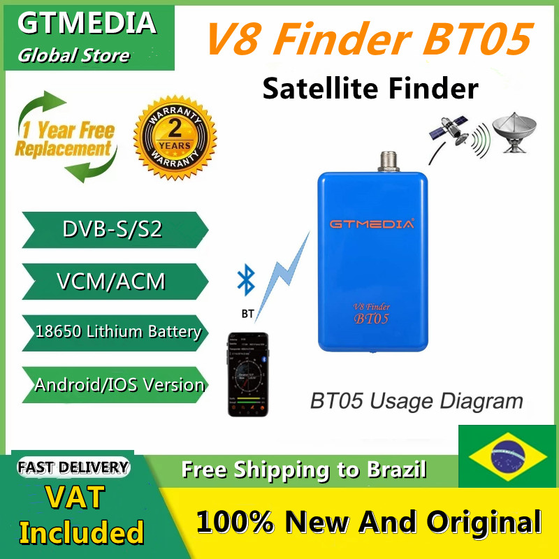 GTMEDIA V8 Finder BT05 Digital Satellite Finder DVB-S/S2 1080P Better Than Satlink Ws-6933 6906 6916