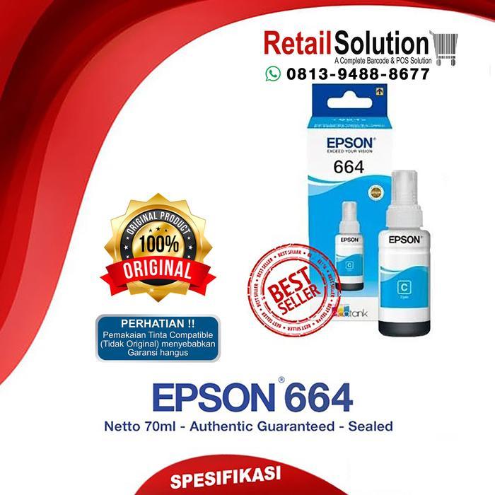 Tinta Epson 664 Original Cyan - Tinta Printer Epson L120 L310 L360