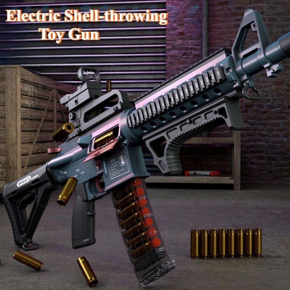M4A1/M416 Electric Continuous Firing Shell Throwing Soft Bullet Toy Gun Assault Rifle Outdoor