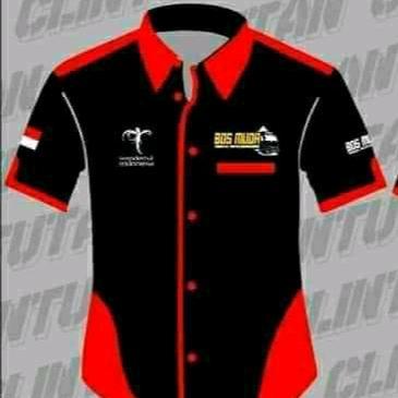 Driver Muda Truck Kemeja Driver Truck Bordir Bahan Drill Ukuran M Warna Merah Truck Baju Truk Hem Bo