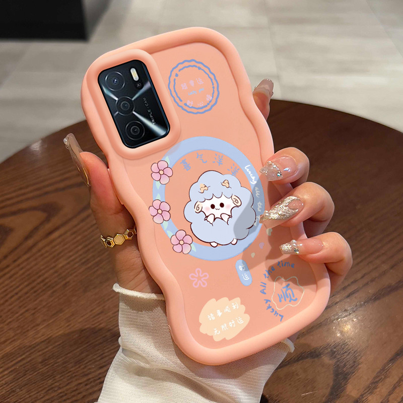 Casing HP Untuk OPPO A16 A16s A54s Case Kalung Bunga Anak Domba Kasing silikon Cesing Mudah digengga