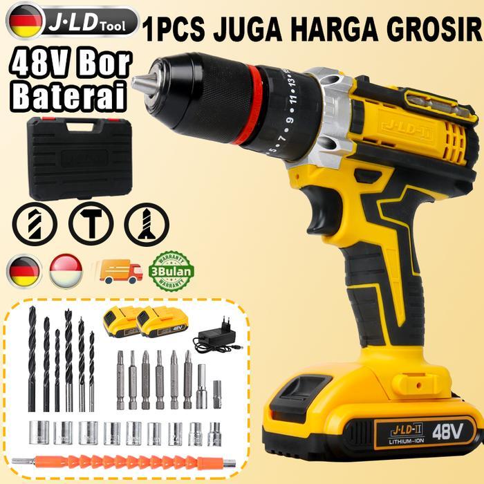 Krisbow Tools - Jld Ii 48Vf Bor Baterai Bor 13Mm Bor Impact Listrik Bor Cordless Bor Cas/3Mode-Bor