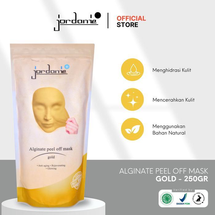Jordanie Peel Off Masker Bubuk Peel Off Gold untuk Kulit Cerah dan Bercahaya 250 Gram Mask Powder 25